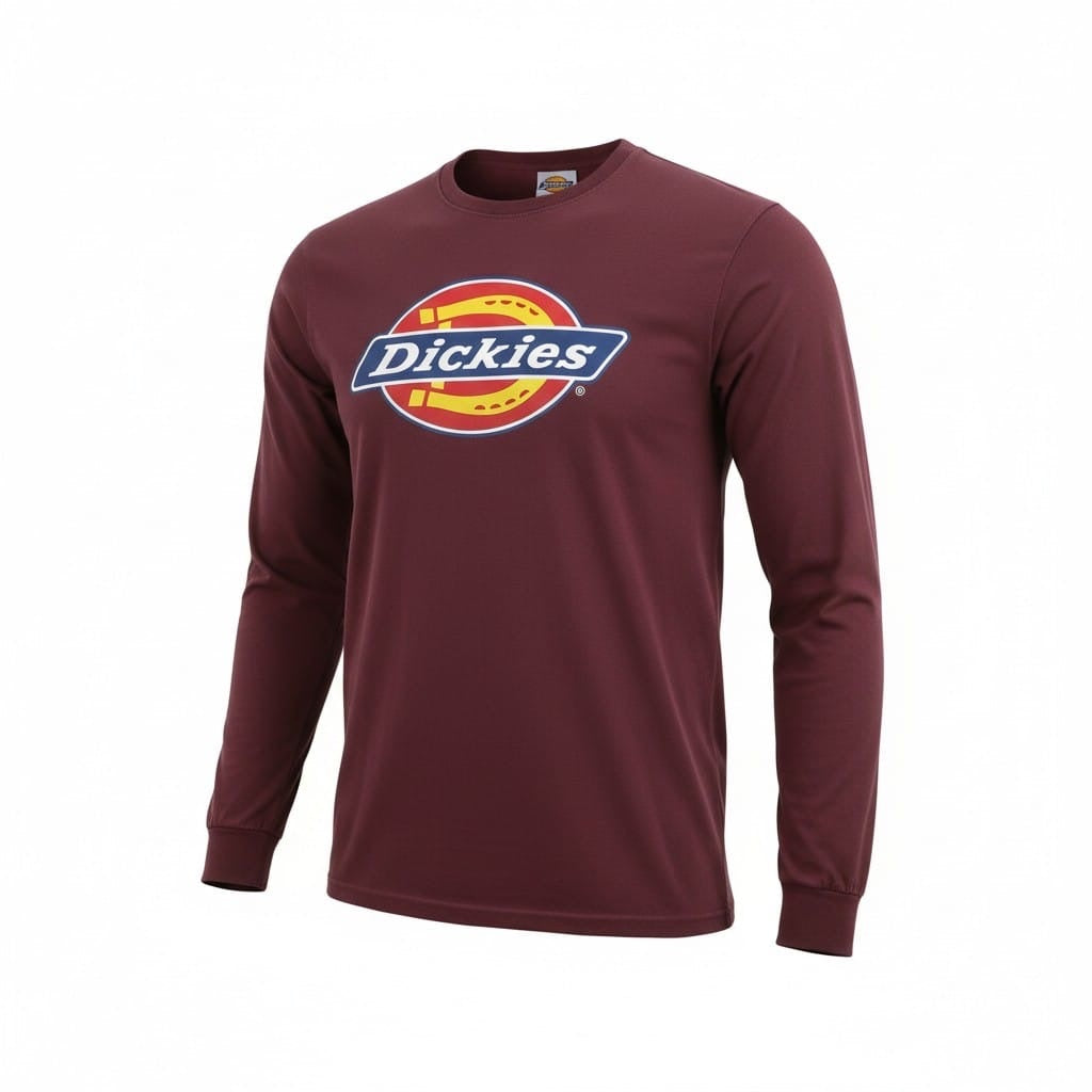 Dickies Long-Sleeve T-Shirt Horseshoe Fig Burgandy