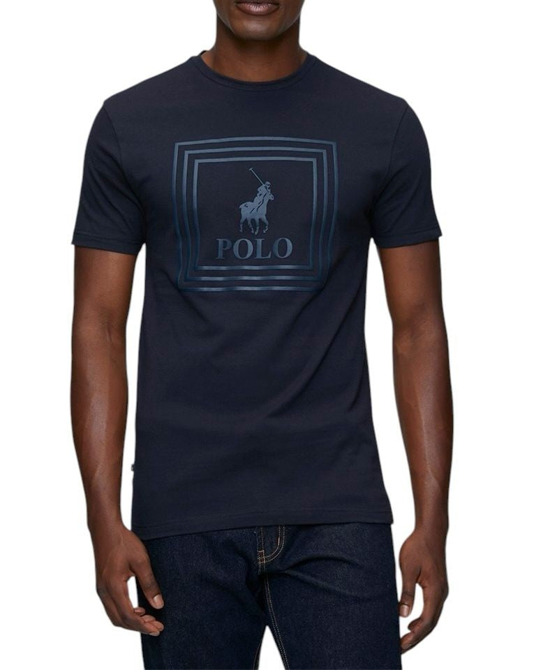 Polo Mens Square Frame Graphic Crew Neck Tee – Navy