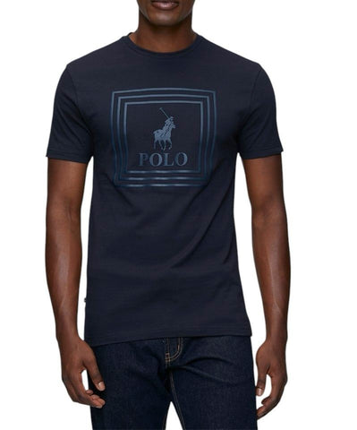 Polo Mens Square Frame Graphic Crew Neck Tee – Navy
