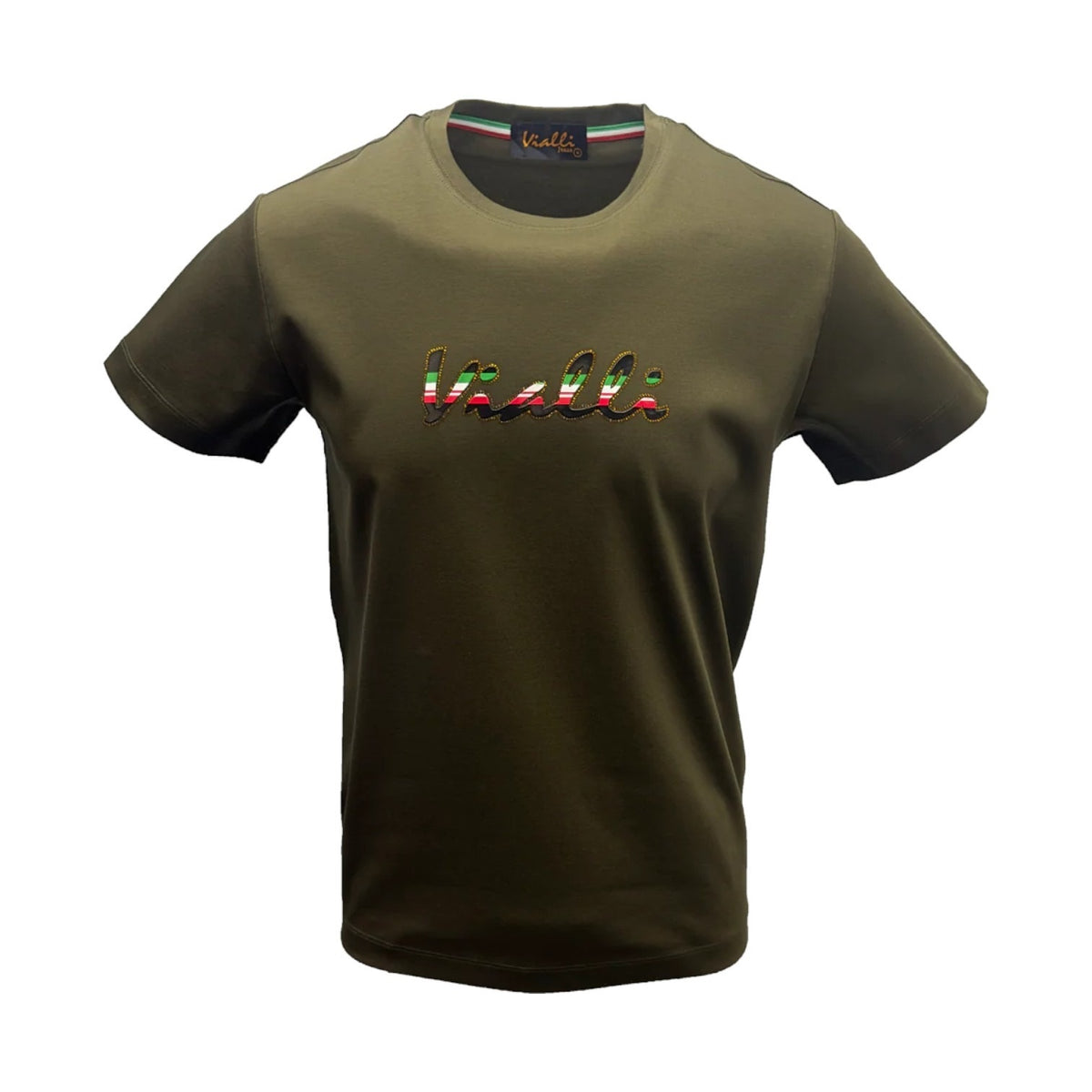 Vialli Crew T-Shirt Latch Olive