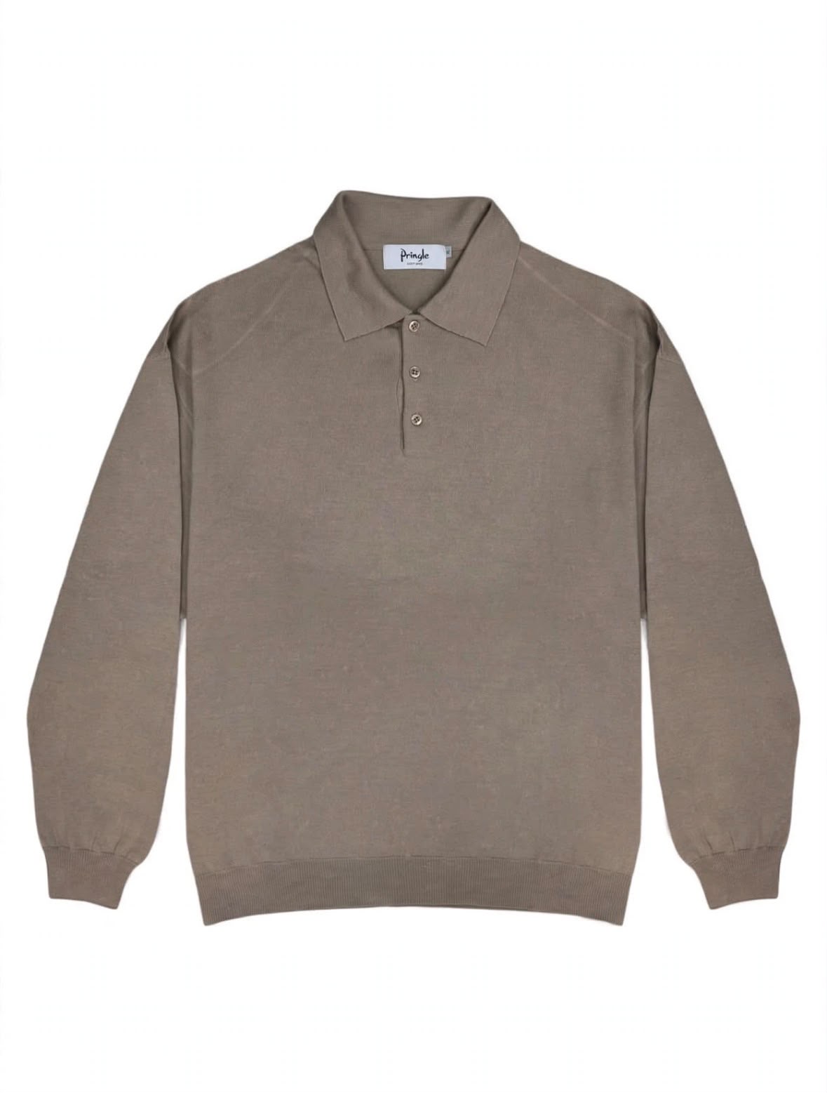 Pringle Long-Sleeve Golfer 3 Button Fawn