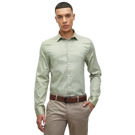 Polo Shirt Mens Long-Sleeve Essential Sateen Sage