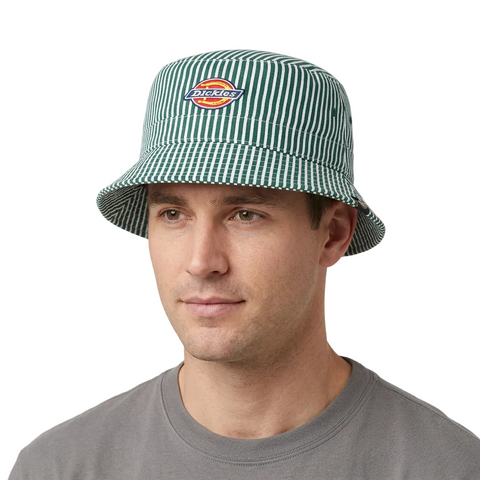 Dickies Bucket Hat Hickory Stripe Green/White