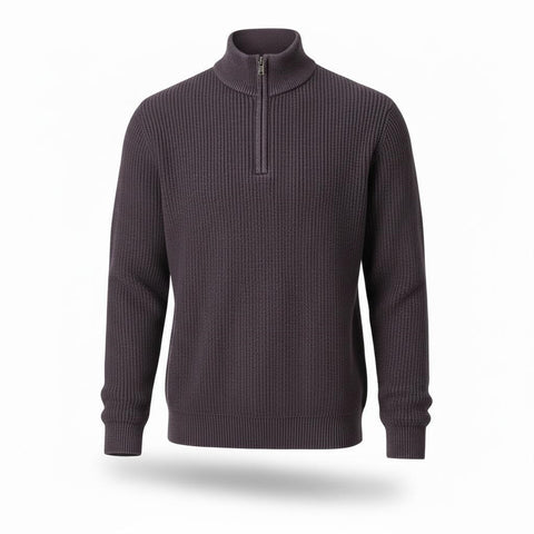 Gstar Sweater Knitted Half Zip Java Plum