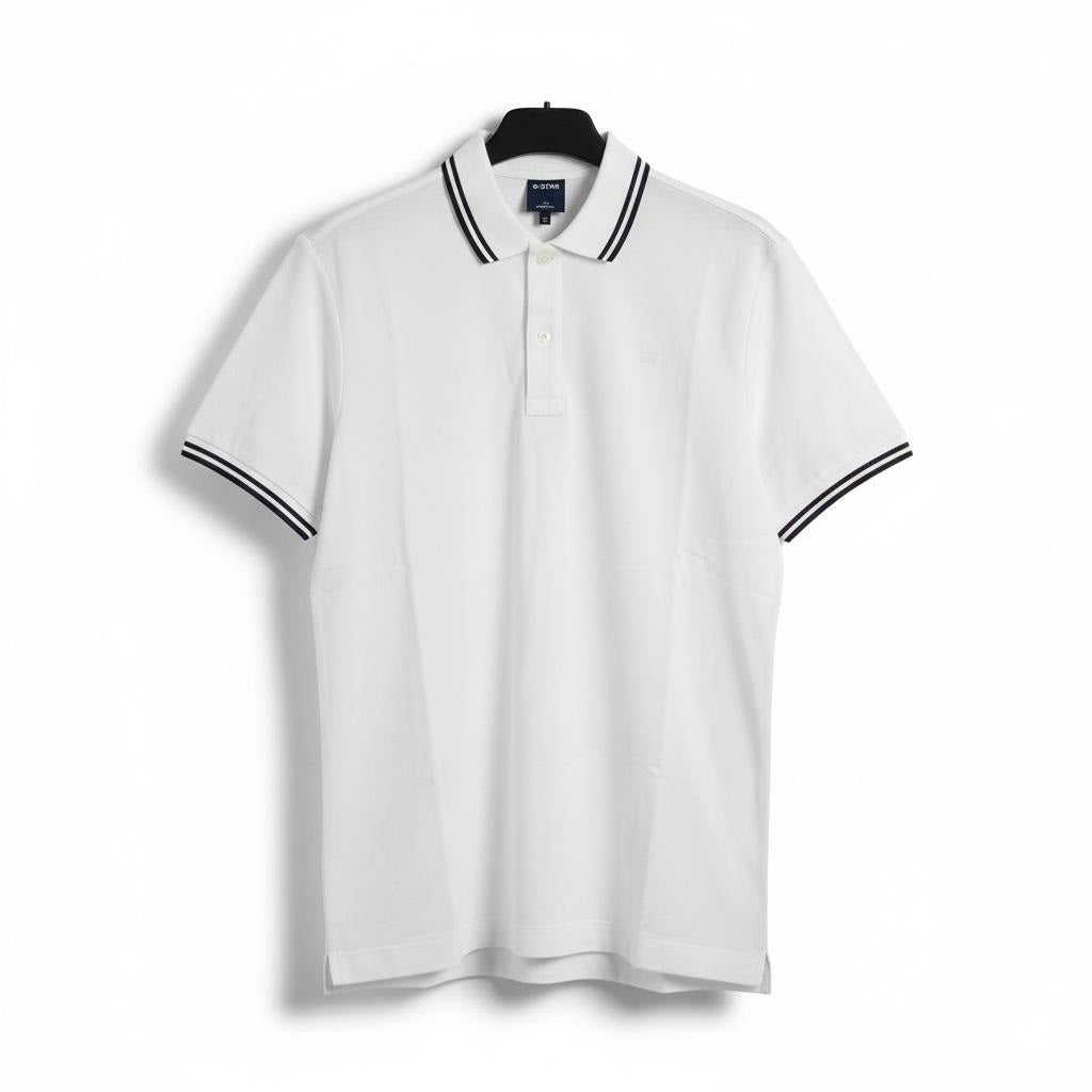 G Star Golfer Dunda Slim Stripe White