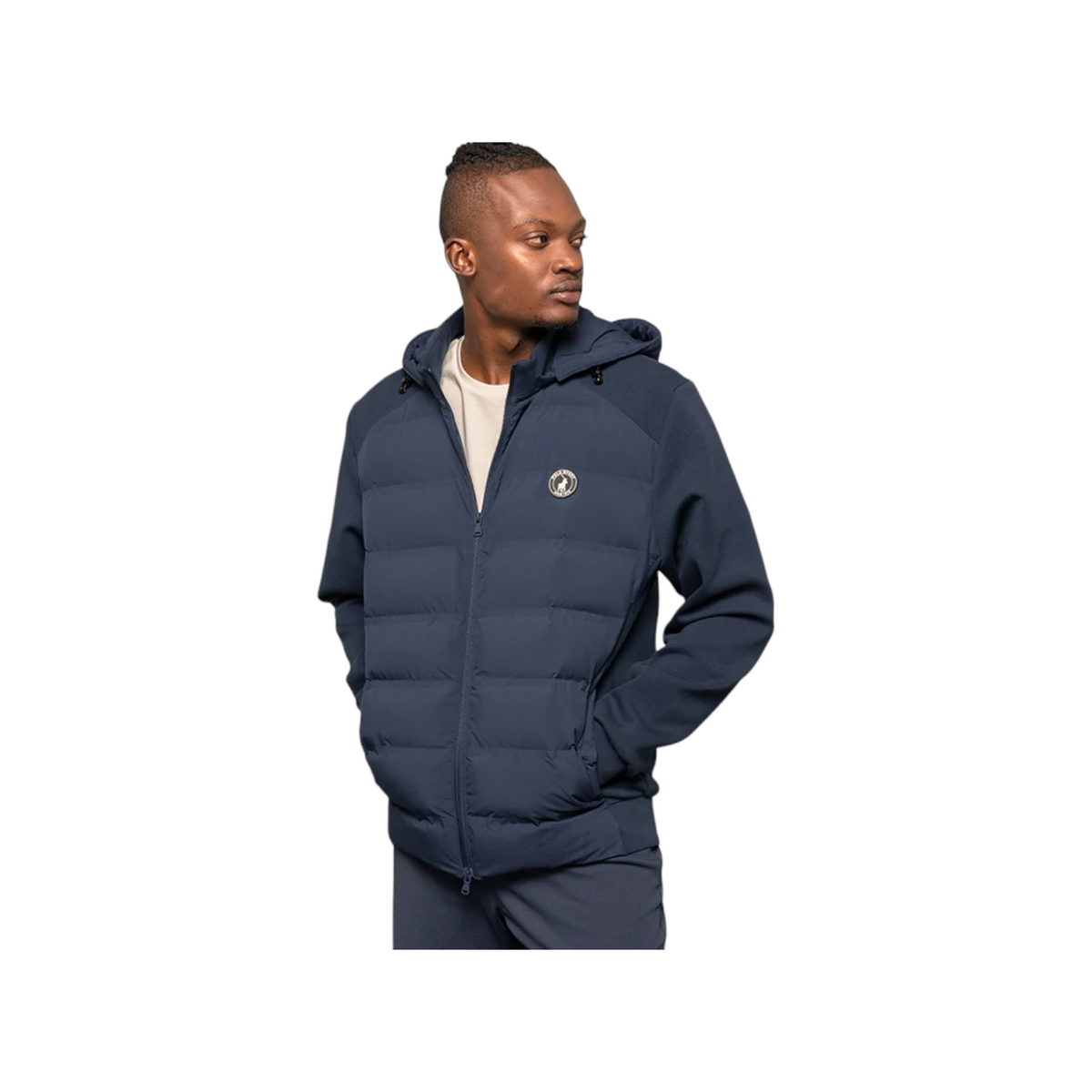 Polo Jacket Mens Sport Ls Hooded Puffer