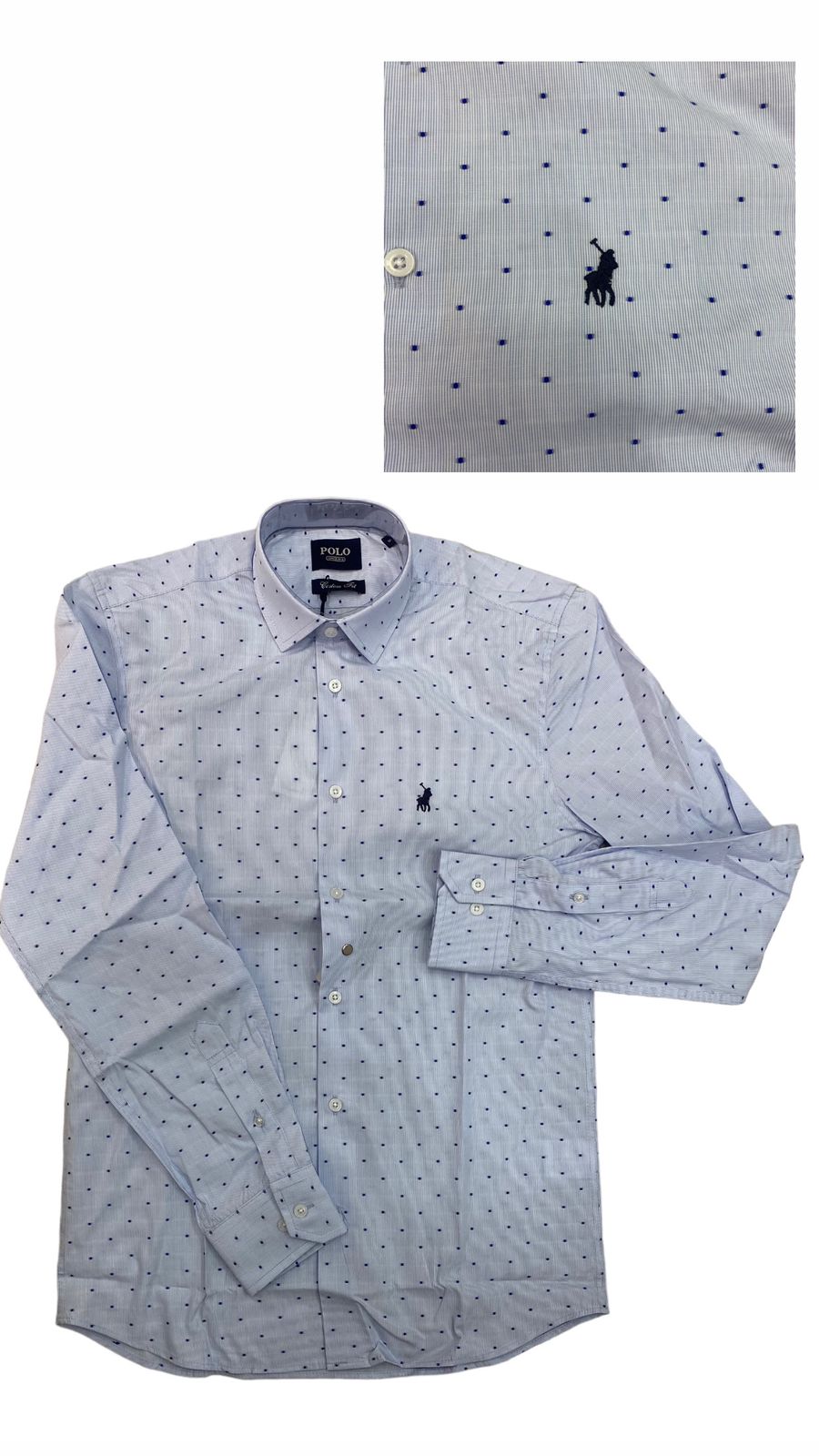 Polo Stripe Dot Ls Shirt
