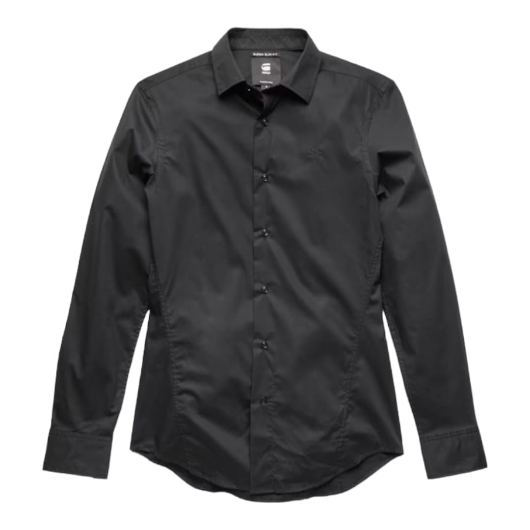 G Star Shirt Mens Super Slim Long Sleeve Black