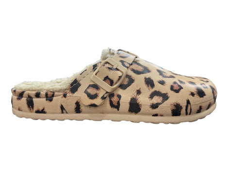 Hush Puppie Ladies Sandal Soft Desi Fur Leopard Mult