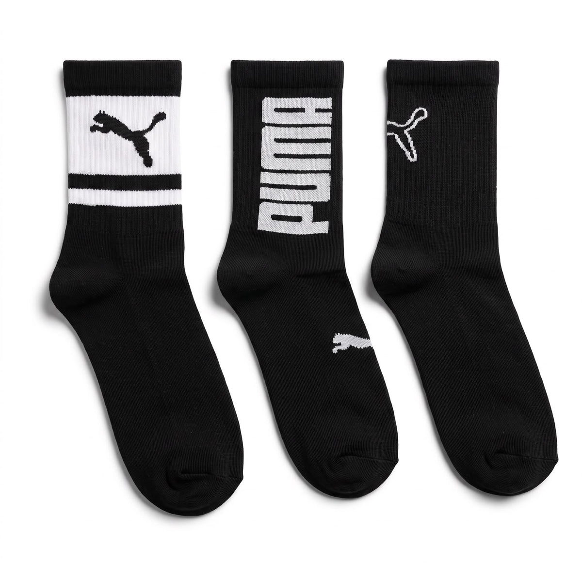 Puma Sock Big Logo 3Pack Mid Calf Black