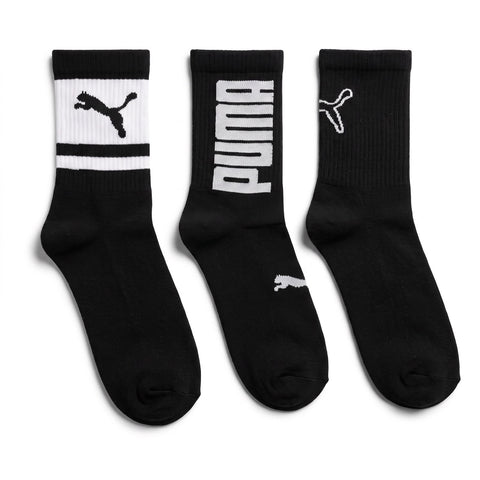 Puma Sock Big Logo 3Pack Mid Calf Black