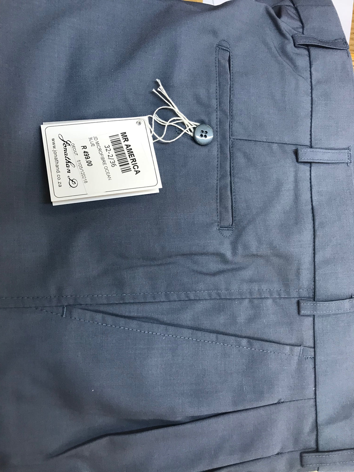Jonathan D Microfibre Trouser Ocean Blue