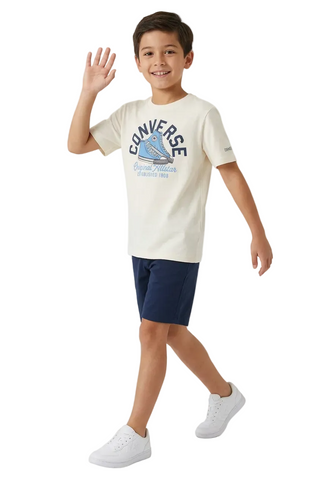 Converse Boys T-Shirt Retro Rem X Sneaker Arc Egret Cream
