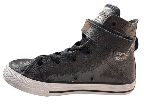 Converse School Kids Chuck Taylor All Star Hi Leather Brea Black And White