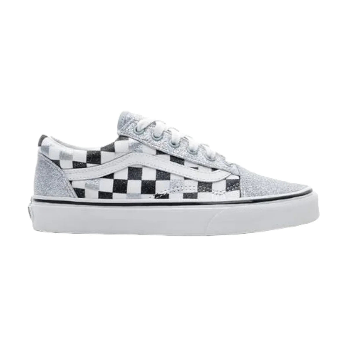 Vans Old Skool Checkerboard Glitter Silver/White/Black