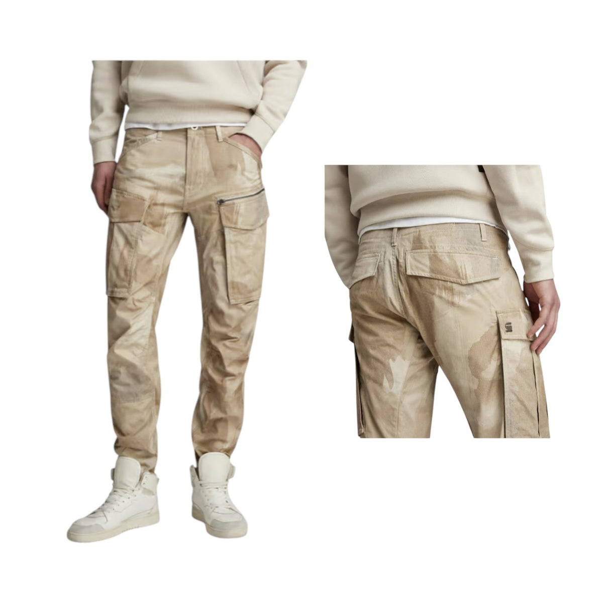 Gstar Cargo Rovic 3D Regular Tapered White Bait Camo