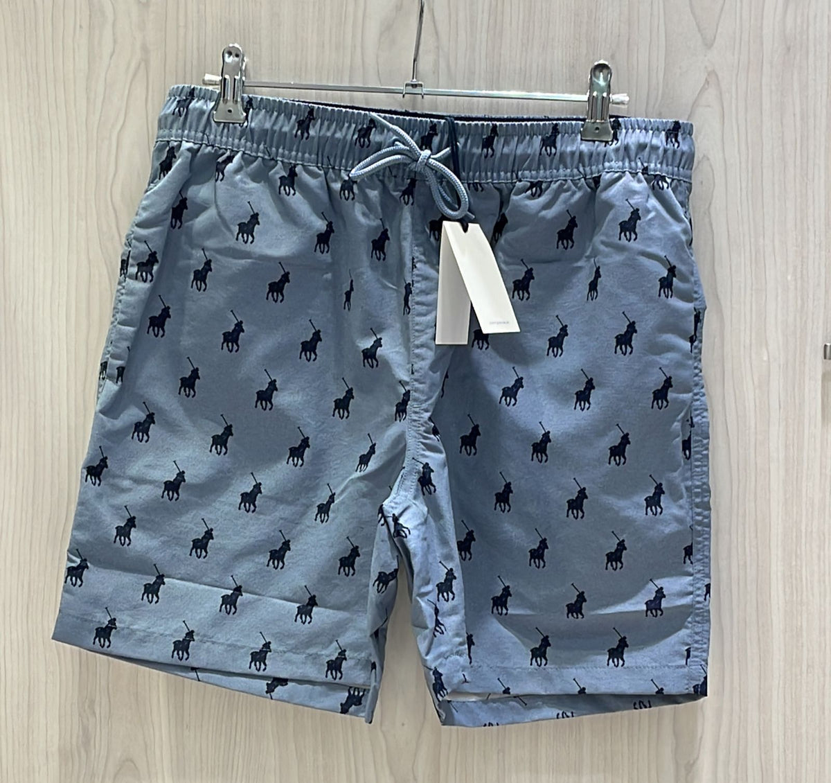 Polo Shorts Beach Print Blue