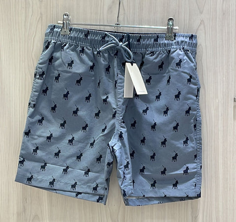 Polo Shorts Beach Print Blue