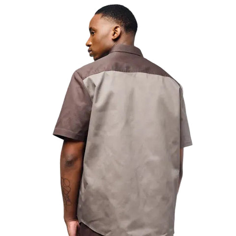 Dickies Short Sleeve Brooklyn Two Tone Shirt Choc/Taupe