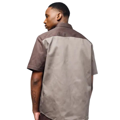 Dickies Brooklyn Short Sleeve Shirt – Chocolate/Taupe