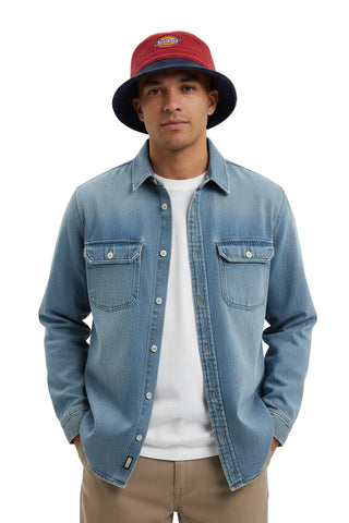 Dickies Floppy Derry Towelling Bucket Hat Red/Navy.