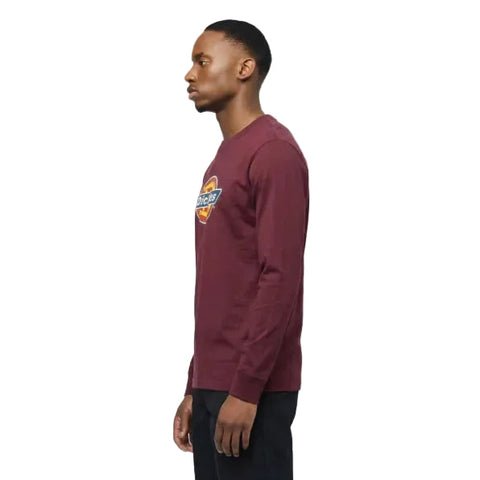 Dickies Long-Sleeve T-Shirt Horseshoe Fig Burgandy