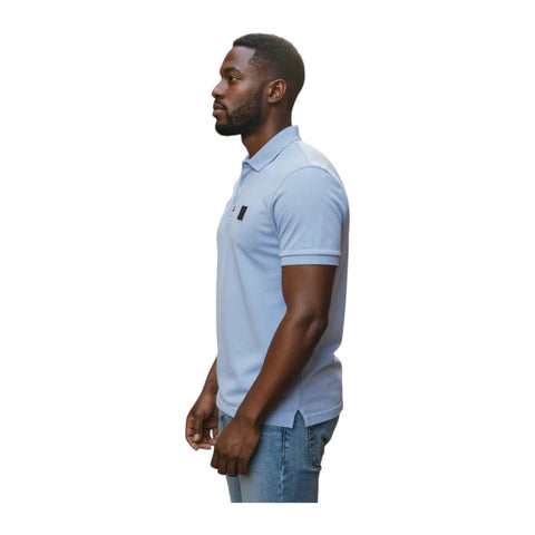 Polo Men’s Active Badge Short Sleeve Golfer – Blue Polo Shirt