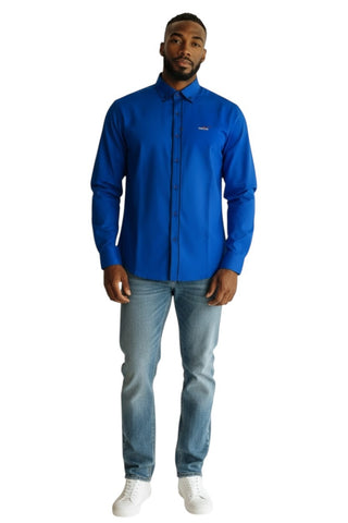 Jonathan D Long-Sleeve Medley Khuzani Royal Blue Shirt