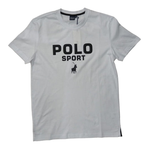 Polo T-Shirt Sport Logo White