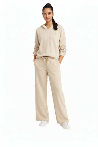 Polo Tracksuit Ladies Chloe Wide Leg Birch Cream