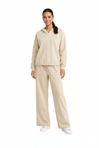 Polo Tracksuit Ladies Chloe Wide Leg Birch Cream
