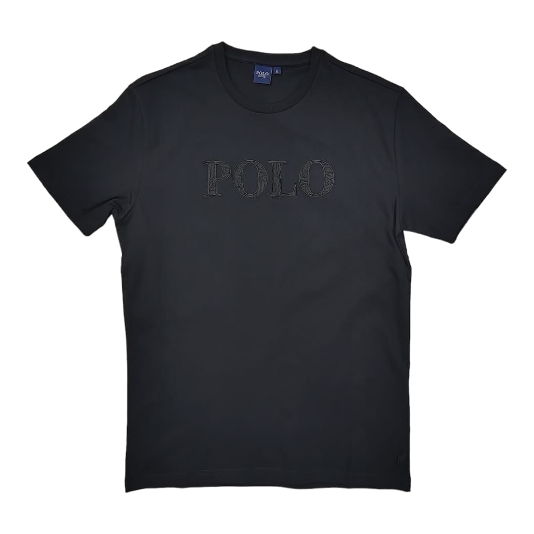 Polo T-Shirt Embroidered Logo Black