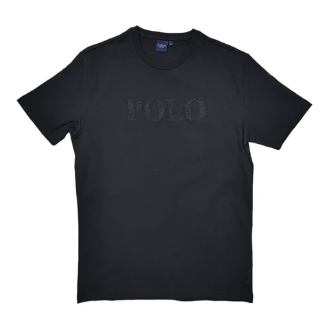 Polo T-Shirt Embroidered Logo Black