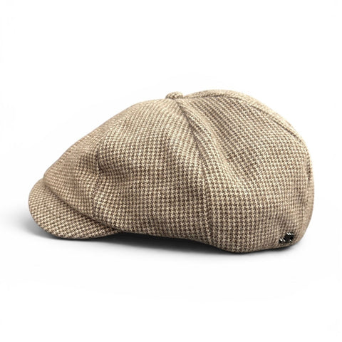Jonathan D Herringbone Newsboy Cap – Vintage Tan Beige