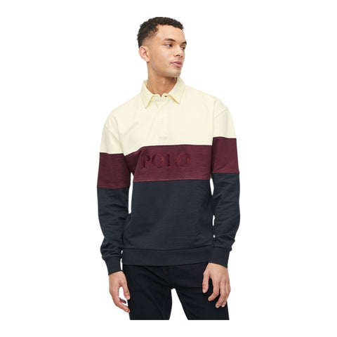 Polo Golfer Sweater L/S Colour Block Cream/Burgandy
