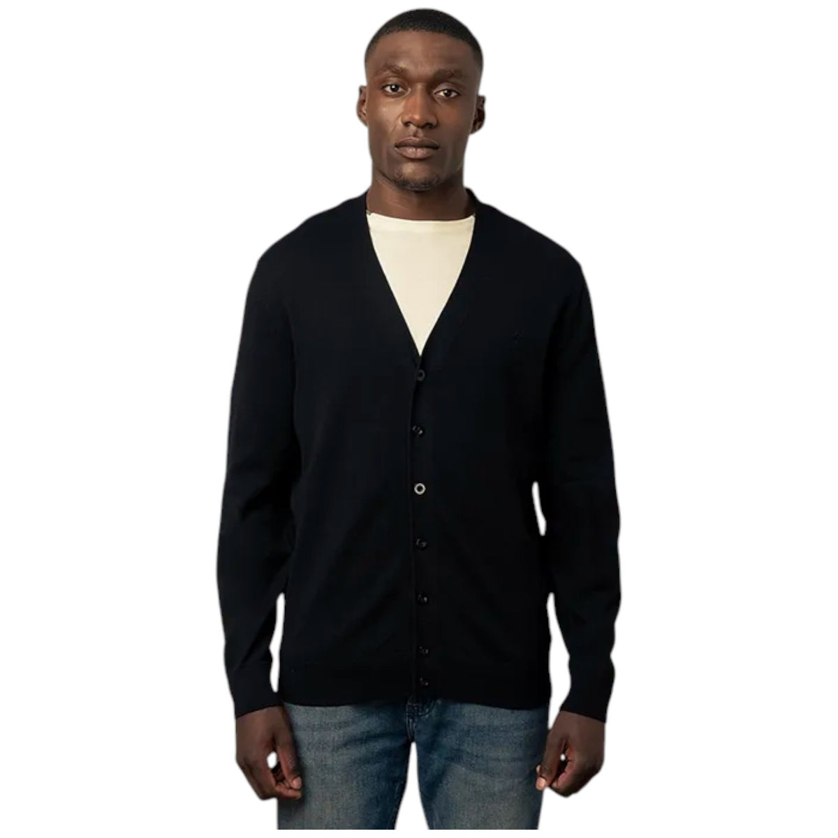 Polo Cardigan Black