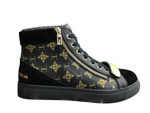 Rossimoda Alta Hi Metallo Sneaker Black
