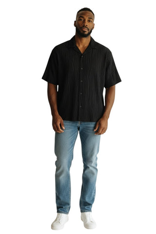 Jonathan D Button Up Shirt Fabrizi Crinkle Black