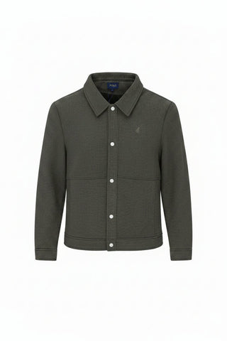 Polo Jacket Ribbed Light Brown