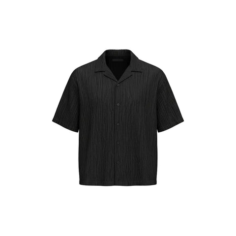 Jonathan D Button Up Shirt Fabrizi Crinkle Black