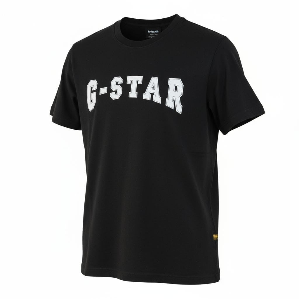 G Star T-Shirt Felt Logo Black