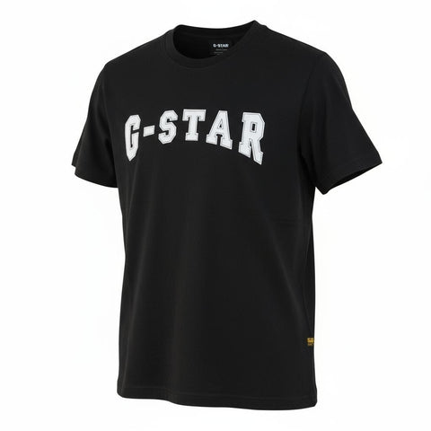 G Star T-Shirt Felt Logo Black