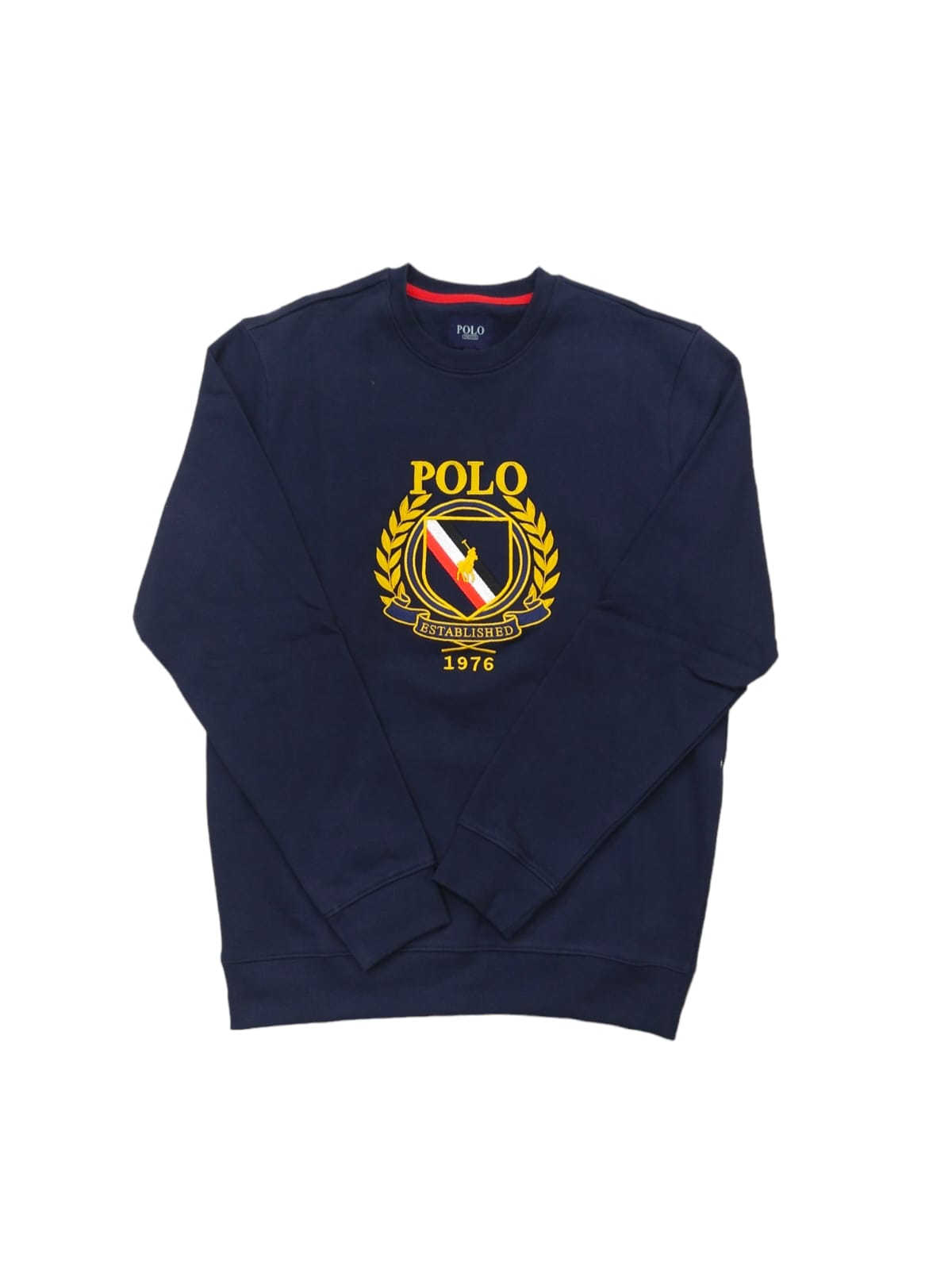 Polo Sweater Brushed Crest Navy