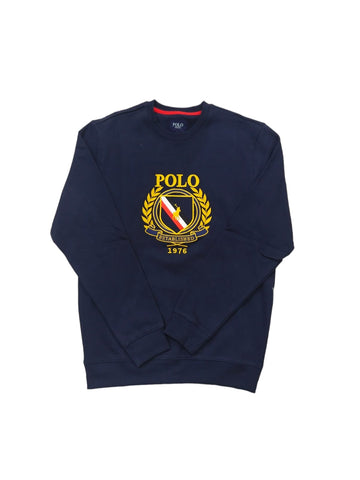 Polo Sweater Brushed Crest Navy
