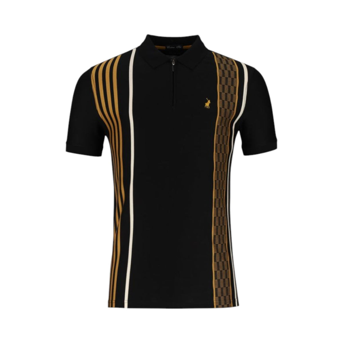 Polo Golfer Mercerized 1/4 Zip Black/Camel