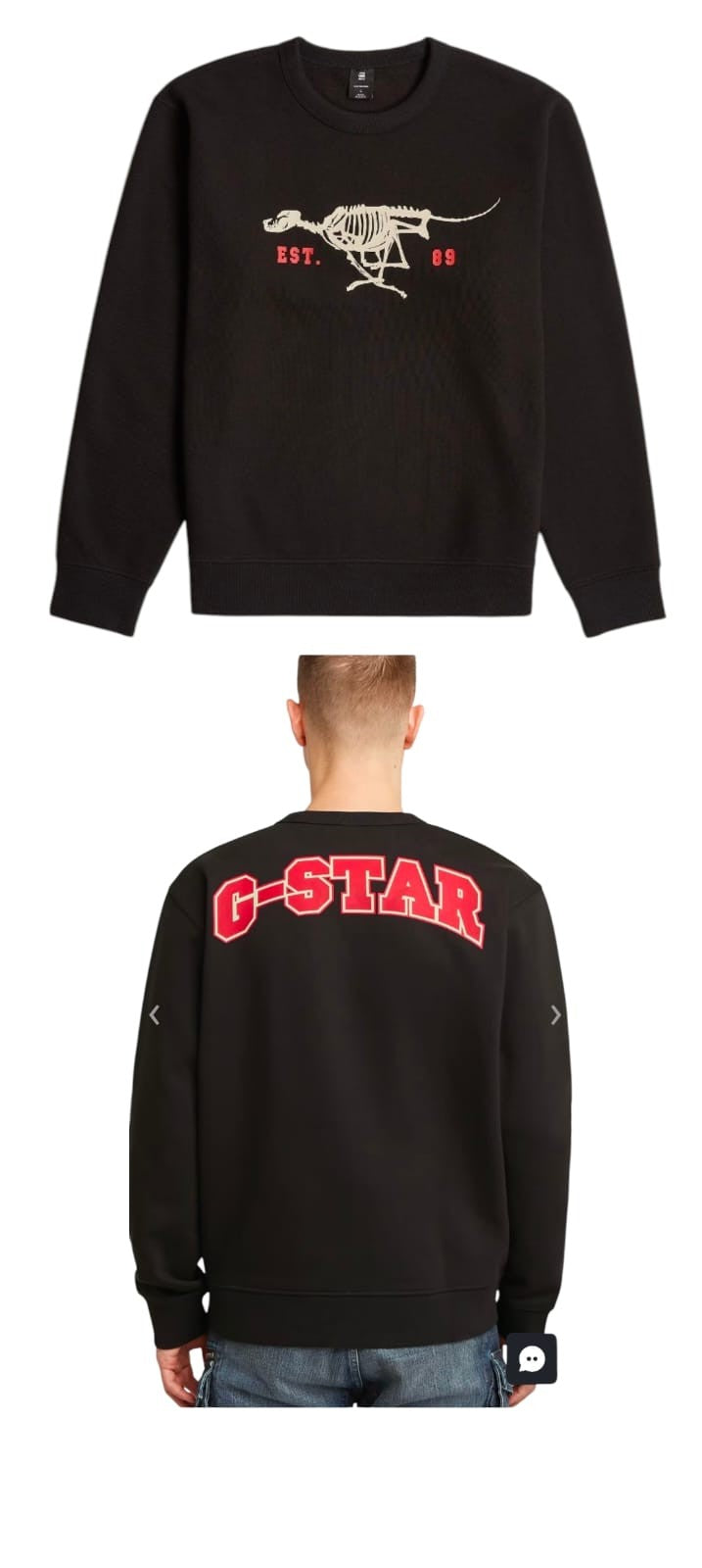 G Star Sweater Running Dog Back Black
