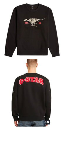 G Star Sweater Running Dog Back Black