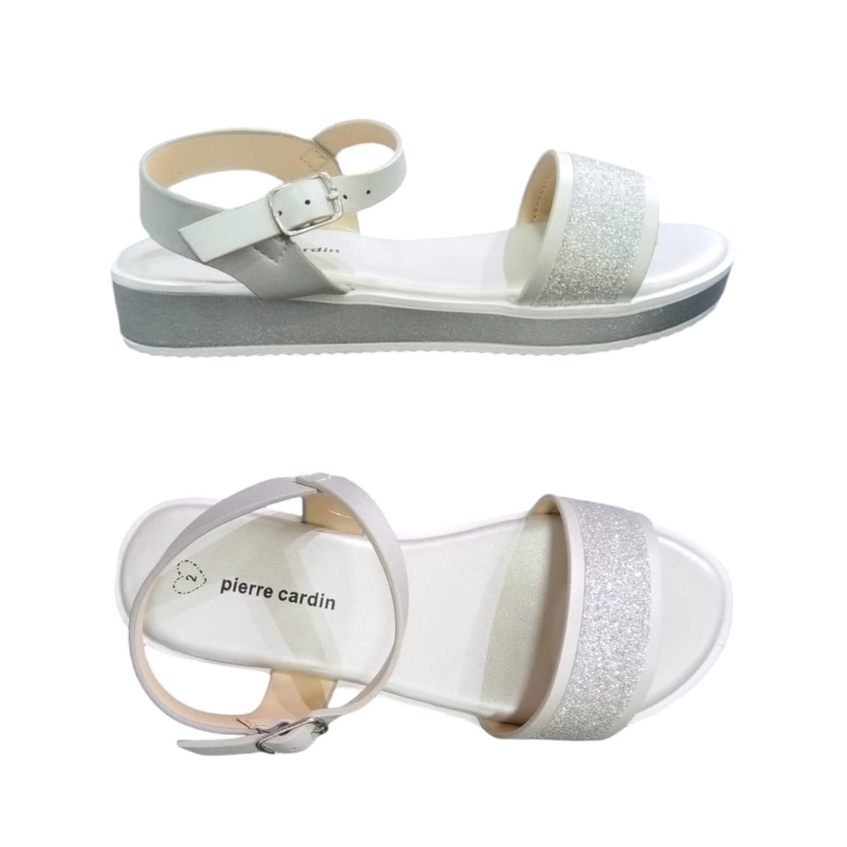 Pierre Cardin Kids Sandals Scarlett Glitter Silver