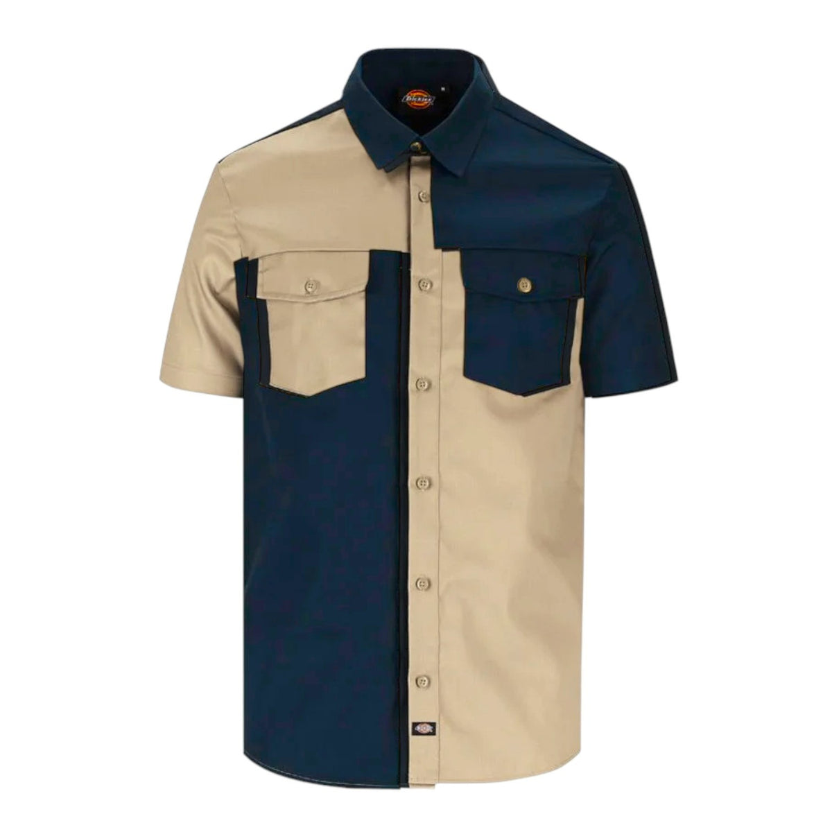 Dickies Short Sleeve Brooklyn Two Tone Shirt Navy/Khaki