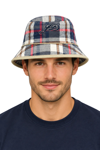 Jonathan D Bucket Hat Reversable Stone Check